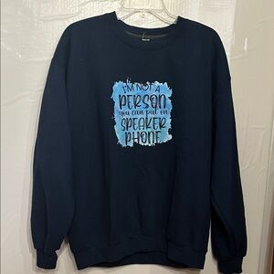 Gildan Men's Crewneck Sweater in Navy with Graphic